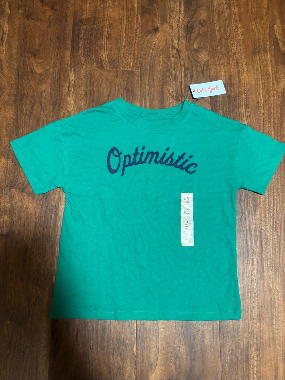 Cat & Jack Boysβ Short Sleeve βOptimisticβ Graphic Shirt - Green S